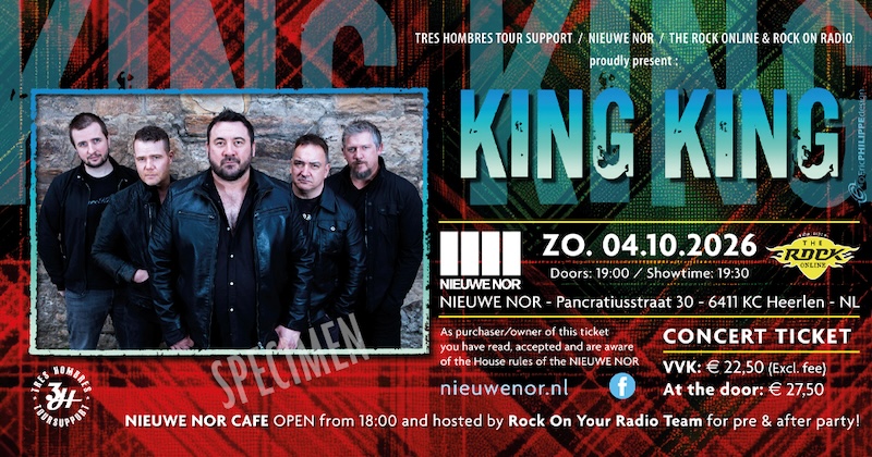 KING KING Ltd. Hard Ticket 04 Oktober 2026 NIEUWE NOR - Heerlen (NL)